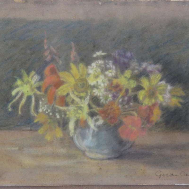 Gerda Oerder still life pastel - wife of Frans Oerder