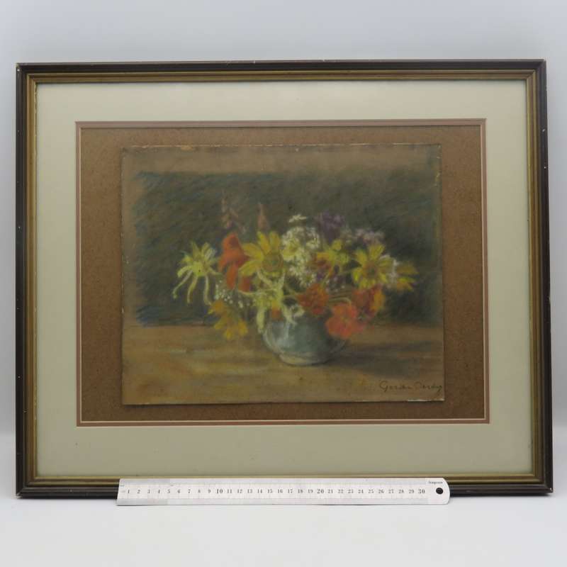 Gerda Oerder still life pastel - wife of Frans Oerder