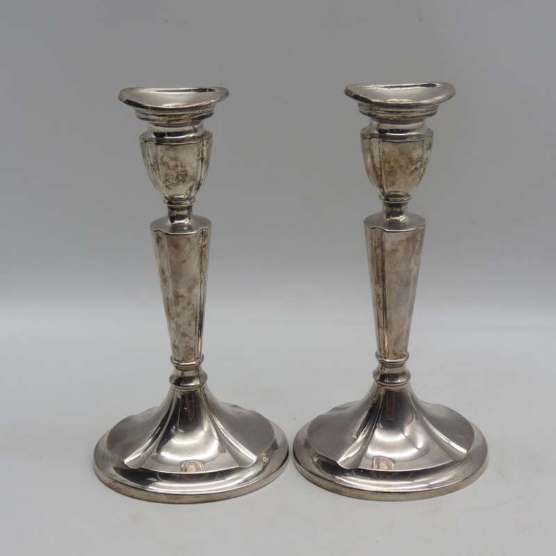 Pair of Vintage Hans Jensen silverplated candlesticks