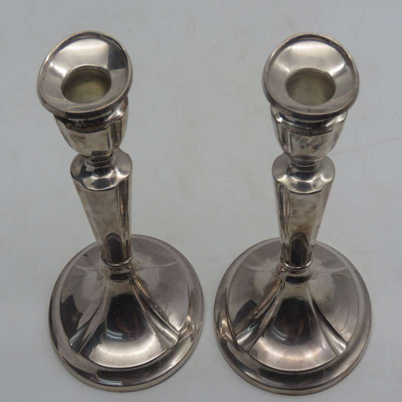 Pair of Vintage Hans Jensen silverplated candlesticks