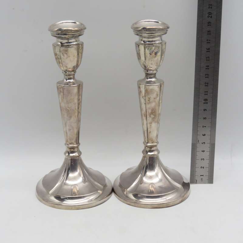 Pair of Vintage Hans Jensen silverplated candlesticks