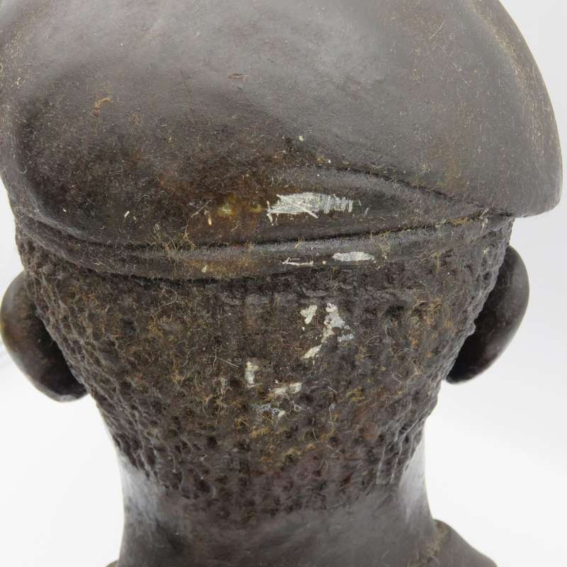 Rhodesia Army Services Corps Lieutenant soldier soapstone bust - Beautiful period carving