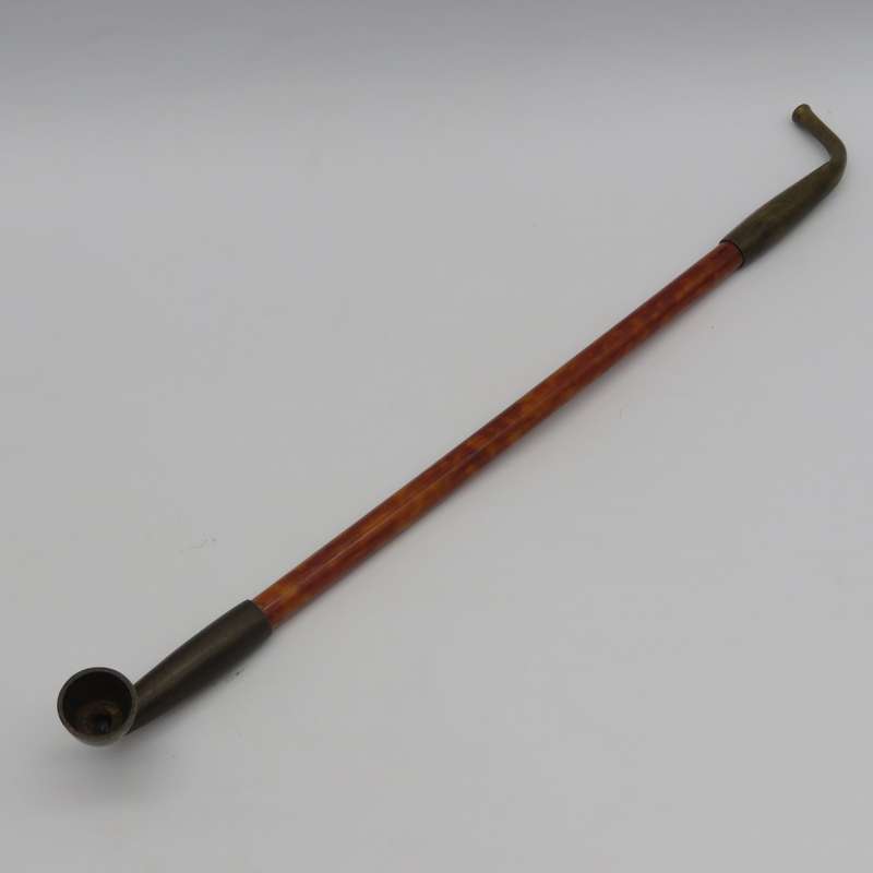 Vintage bamboo and brass opium pipe