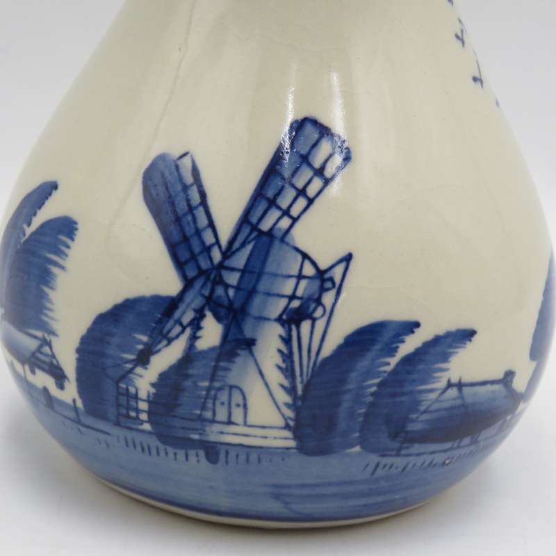 Vintage hand painted Delft flower vase