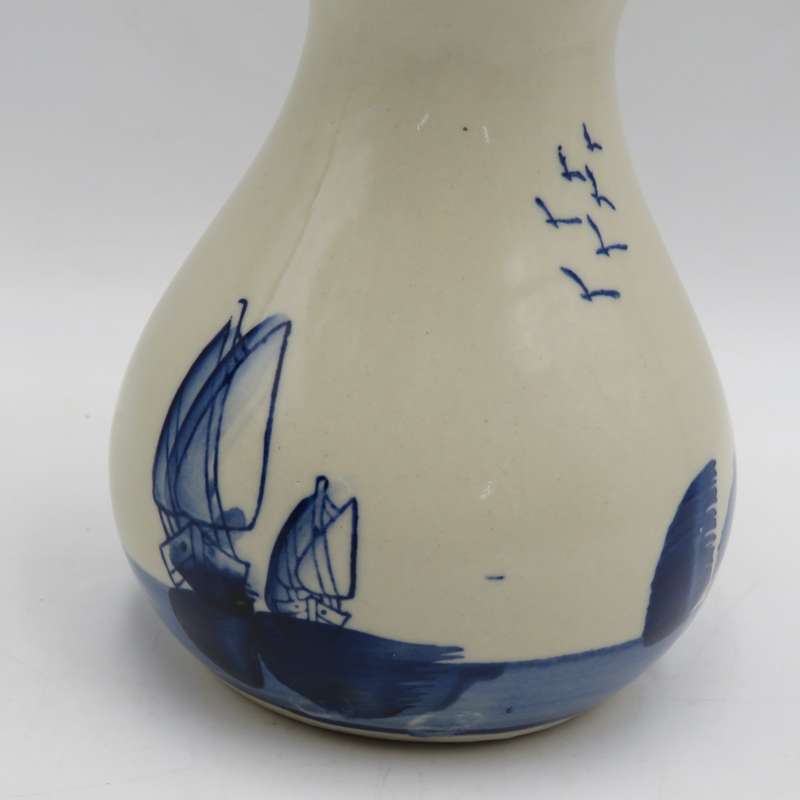 Vintage hand painted Delft flower vase