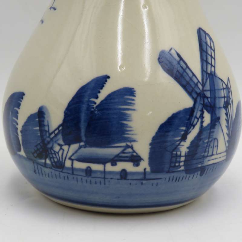 Vintage hand painted Delft flower vase