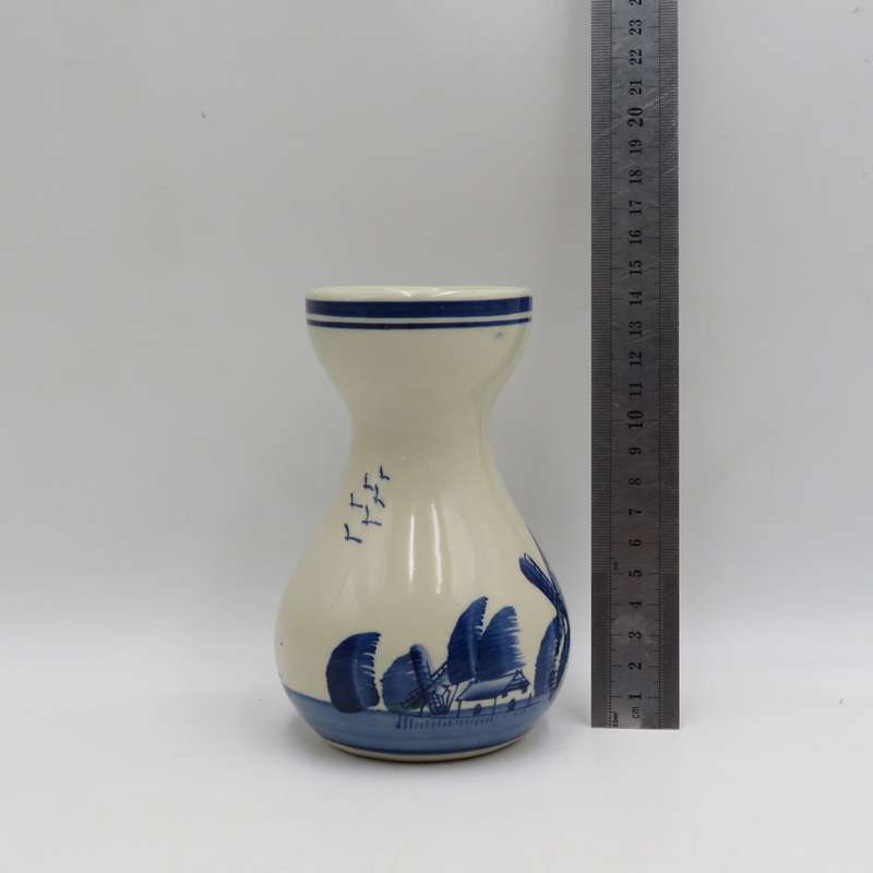 Vintage hand painted Delft flower vase