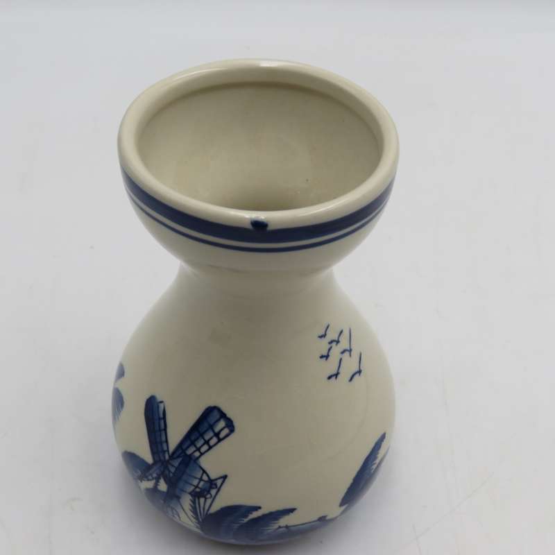 Vintage hand painted Delft flower vase