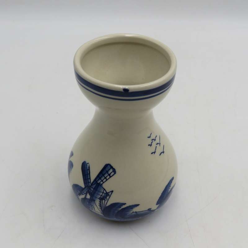 Vintage hand painted Delft flower vase