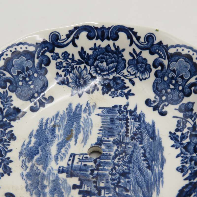 Royal Homes of Britain porcelain sweets dish with handle by Enoch Wedgwood (Tunstall)