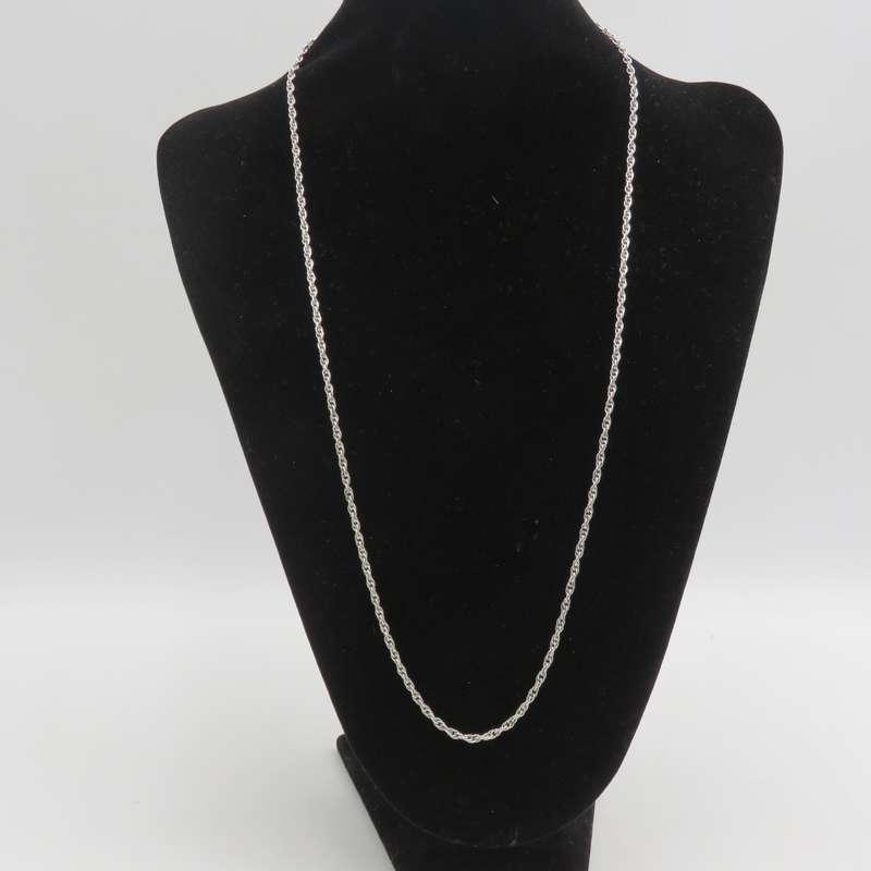 Vintage sterling silver rope chain necklace - weighs 9,2g