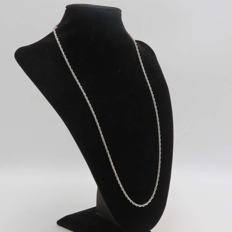 Vintage sterling silver rope chain necklace - weighs 9,2g