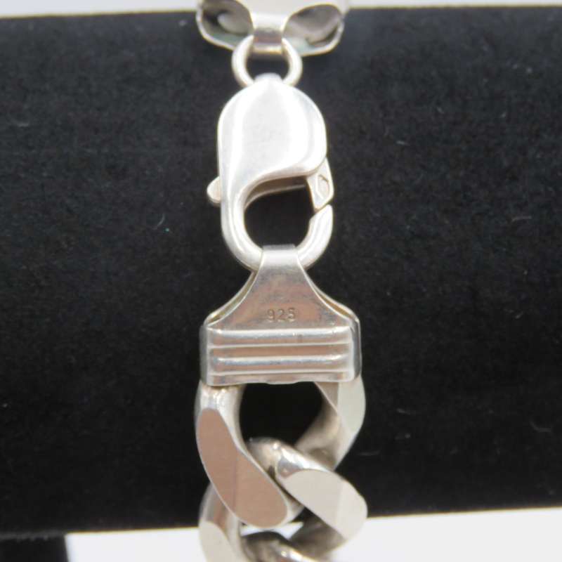 Thick Sterling silver curb link bracelet - weighs 58,6 grams