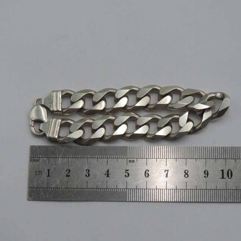 Thick Sterling silver curb link bracelet - weighs 58,6 grams
