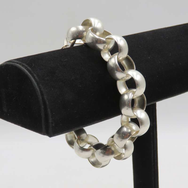 Chunky Belcher chain sterling silver bracelet - weighs 42,6 grams