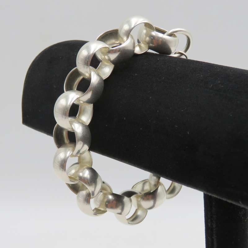 Chunky Belcher chain sterling silver bracelet - weighs 42,6 grams