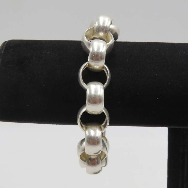 Chunky Belcher chain sterling silver bracelet - weighs 42,6 grams