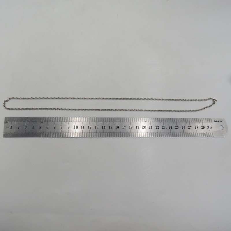 Vintage sterling silver rope chain necklace - weighs 9,2g