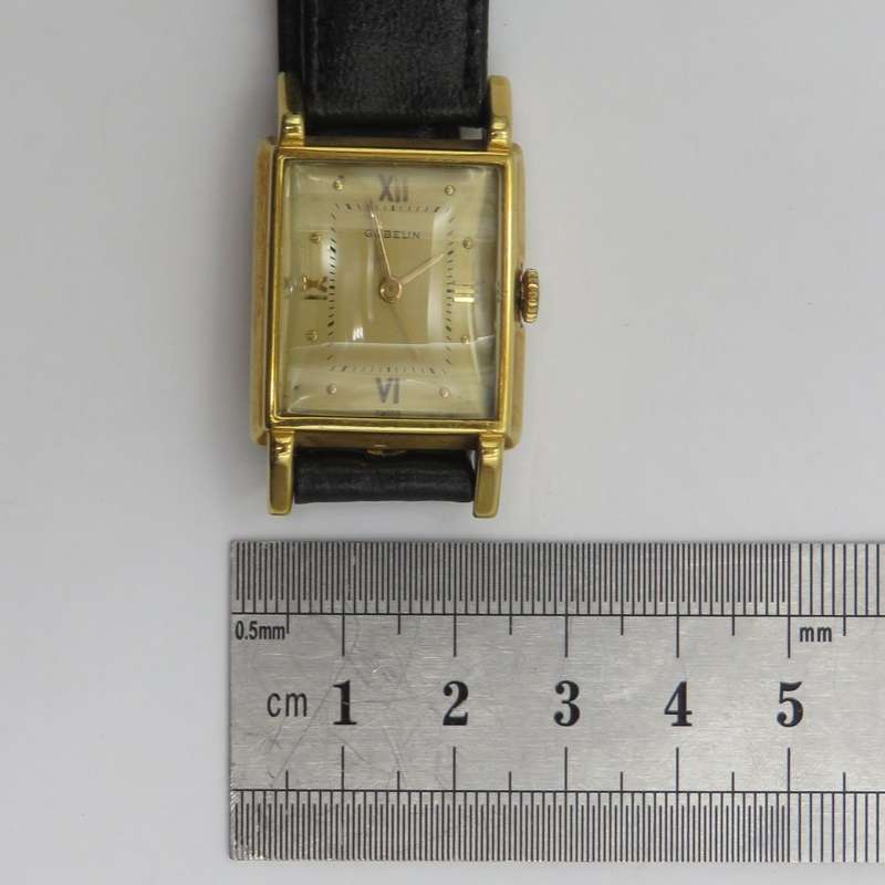 Vintage 18kt Gold Gubelin manual wind watch - working