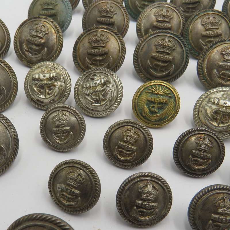 Lot of 38 Royal Navy uniform buttons