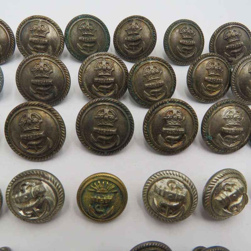 Lot of 38 Royal Navy uniform buttons