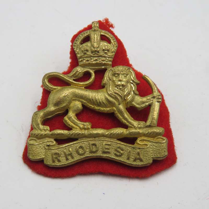 Pair of Southern Rhodesia staff corps collar badges
