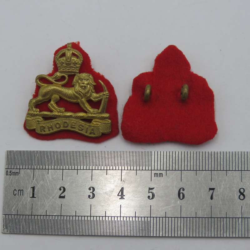 Pair of Southern Rhodesia staff corps collar badges
