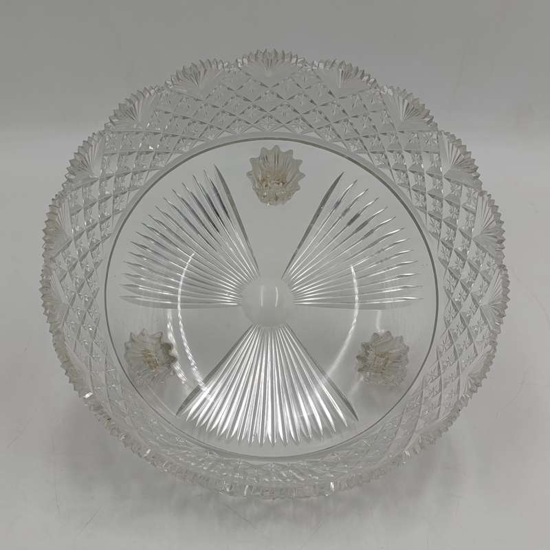 Vintage Crystal glass fruit bowl - small chips