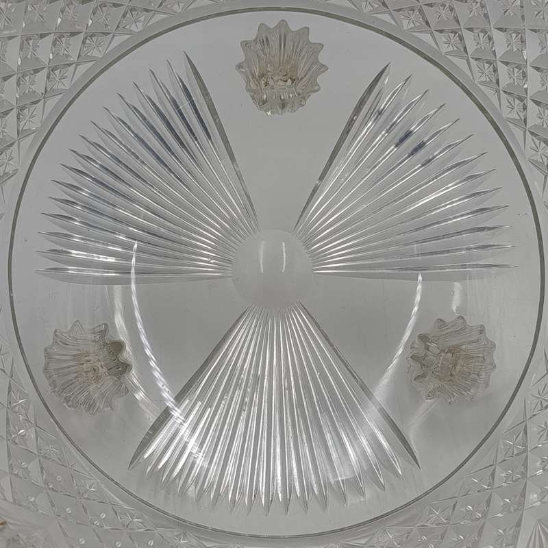 Vintage Crystal glass fruit bowl - small chips