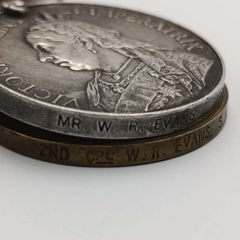 Boer War QSA medal and WW1 Victory medal issued to 2nd Corporal W.R Evans