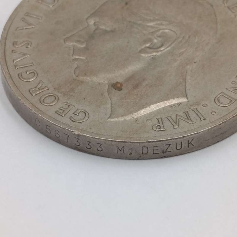 WW2 The Defence Medal issued to C567333 M, Dezuk