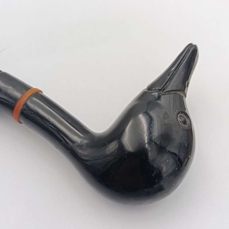 Black and Blue umbrella with duck handle