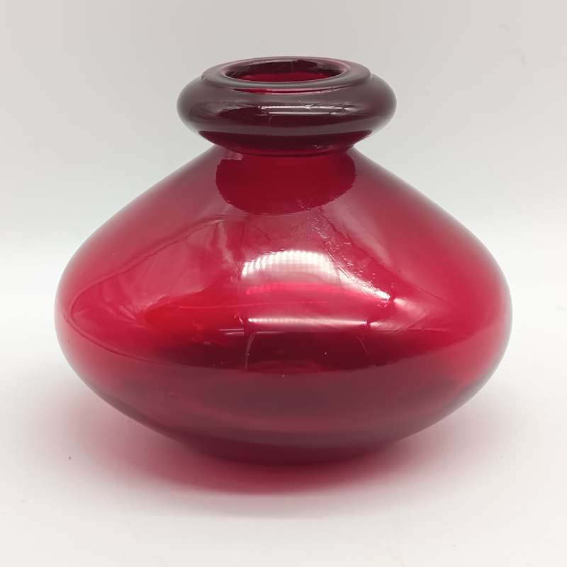 Vintage Ruby Red Bottle with clear glass lid