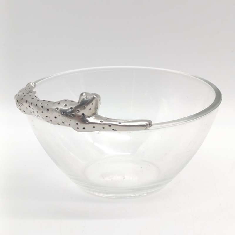 Diana Carmichael leopard-design glass bowl