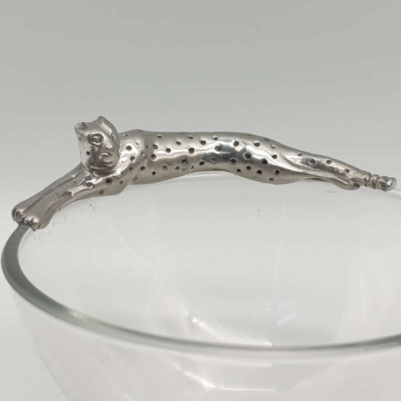 Diana Carmichael leopard-design glass bowl
