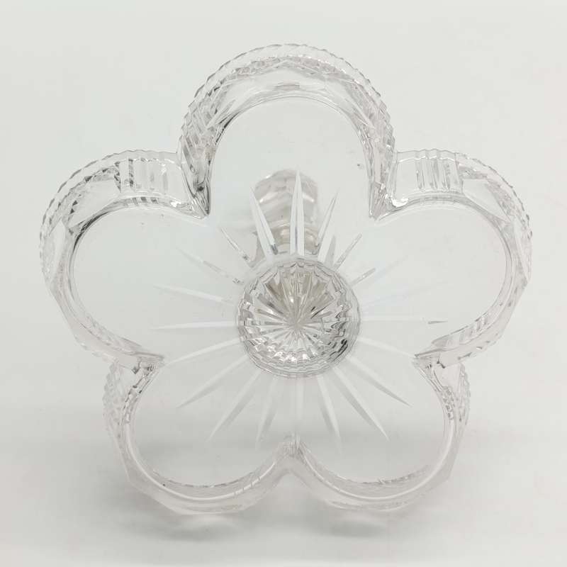 Antique crystal stick bon-bon dish - very small chips  on - sharp edges