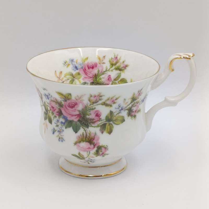 Vintage Royal Albert Moss Rose porcelain trio