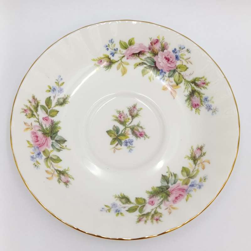 Vintage Royal Albert Moss Rose porcelain trio