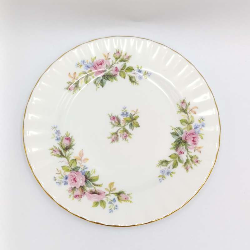Vintage Royal Albert Moss Rose porcelain trio