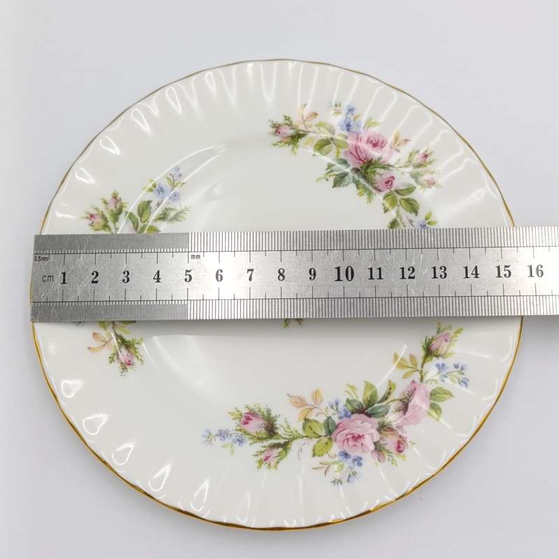 Vintage Royal Albert Moss Rose porcelain trio