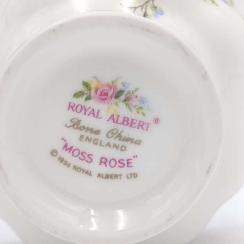 Vintage Royal Albert Moss Rose porcelain trio