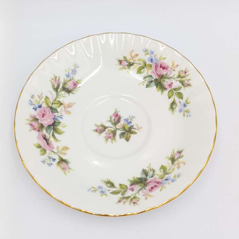Vintage Royal Albert Moss Rose porcelain trio