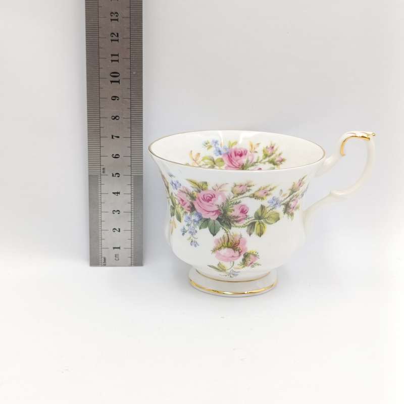 Vintage Royal Albert Moss Rose porcelain trio