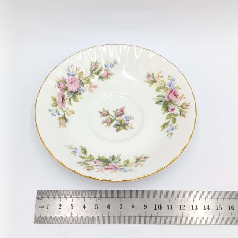 Vintage Royal Albert Moss Rose porcelain trio