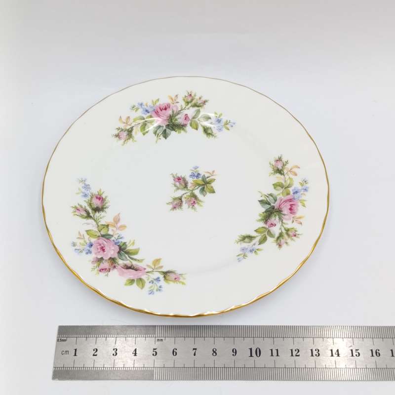 Vintage Royal Albert Moss Rose porcelain trio