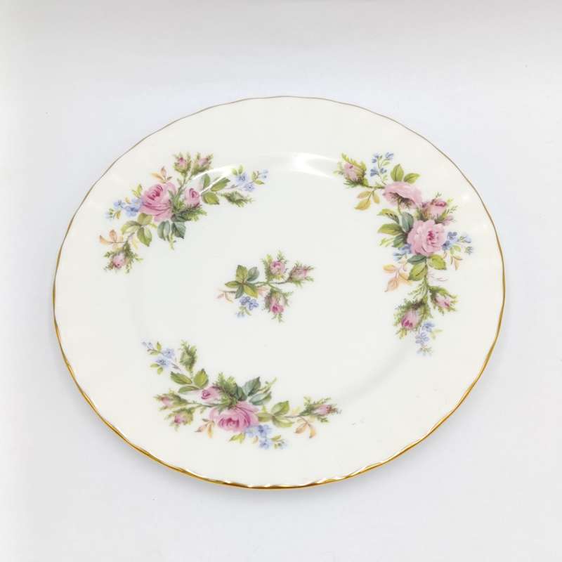 Vintage Royal Albert Moss Rose porcelain trio