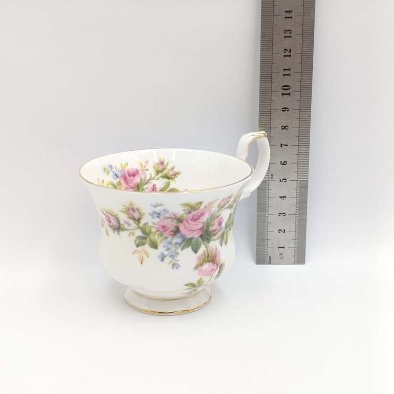 Vintage Royal Albert Moss Rose porcelain trio