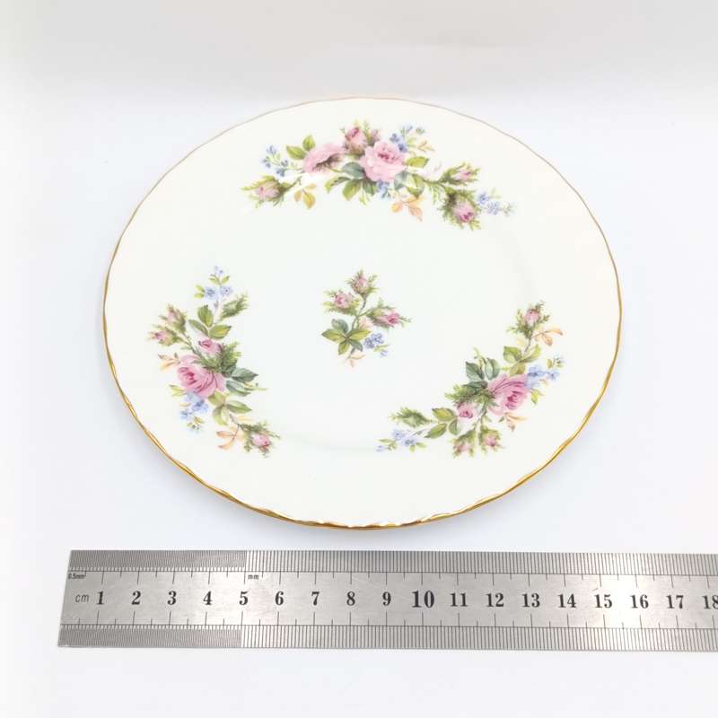 Vintage Royal Albert Moss Rose porcelain trio