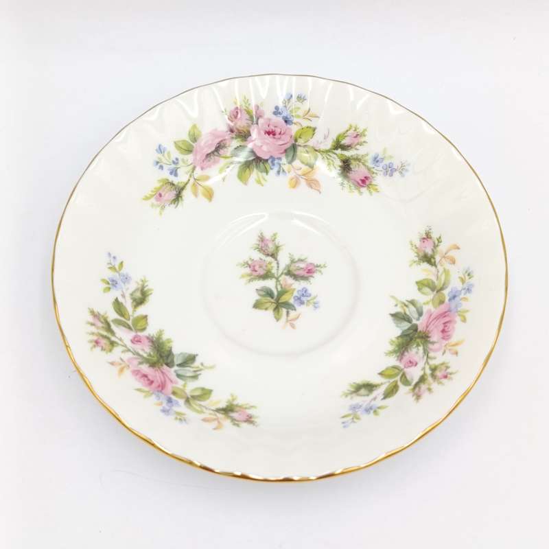 Vintage Royal Albert Moss Rose porcelain trio