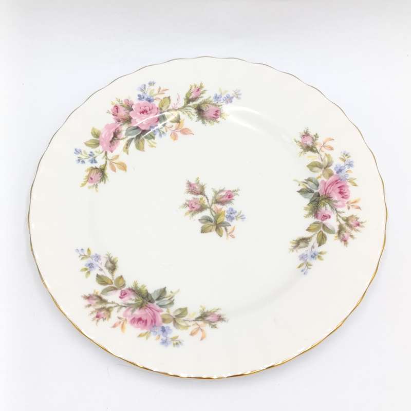 Vintage Royal Albert Moss Rose porcelain trio